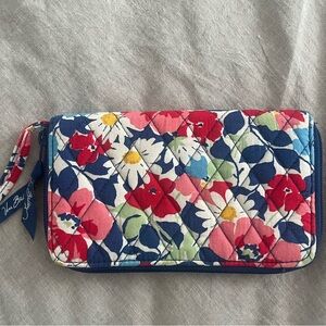 Vera Bradley Floral Clutch/wallet in Red, Pink, Blue, and Green